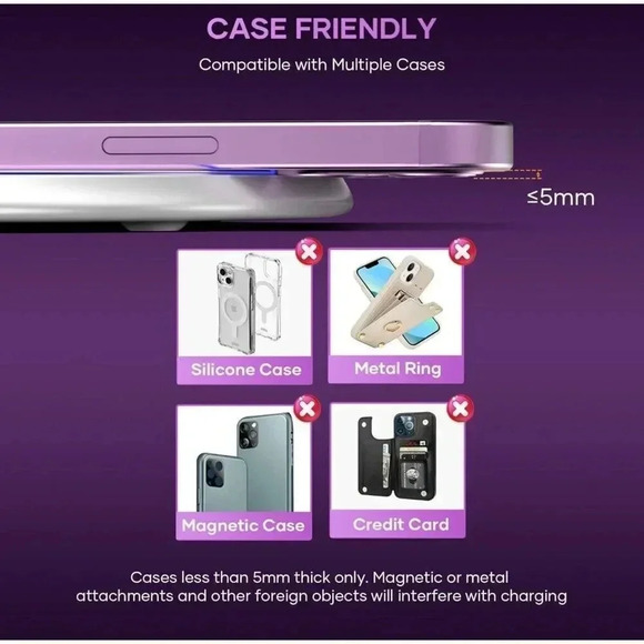 Wireless Fast Phone Charging Pad Mat Dock‎ Charger Stand White With USB Cable - Picture 6 of 6